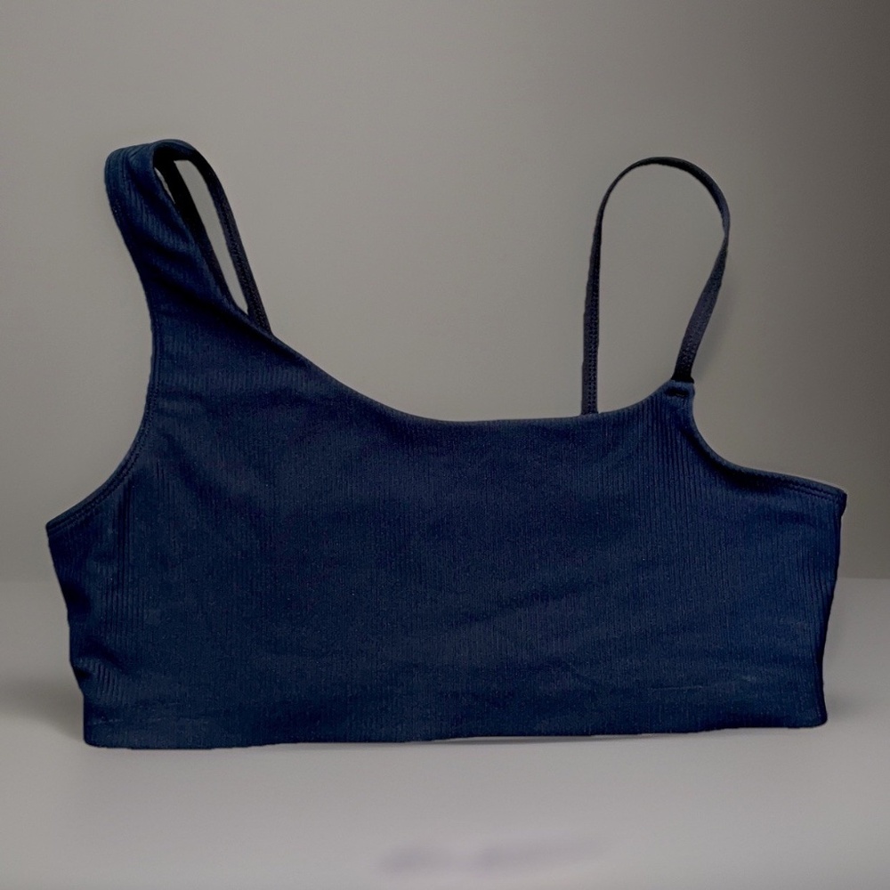 Free People Movement Sports Bra Large Black Ribbed Wide & Skinny Straps - Picture 1 of 7